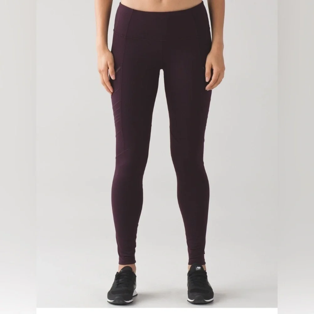 Lululemon | Fresh Tracks‎ Tight Leggings Black Cherry Size 4 Yoga Running Active